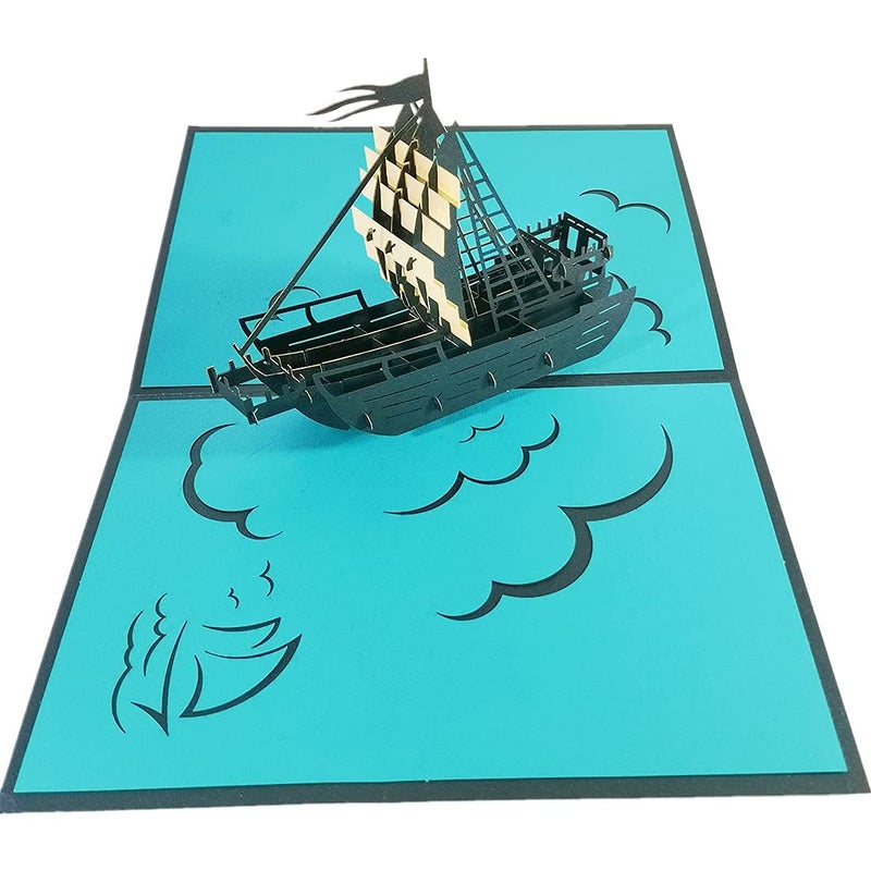 the love Set of 2 Sailing Boat Pop Up Cards Greeting Cards for Congratulation, for Special Day,Valentine's Day, Birthday or Wedding Congratulation, with Envelope (Mixing 2 styles) - Image 3